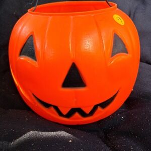 VTG EMPIRE Blow Mold Halloween JOL Pumpkin Treat Bucket Fair Flaws #9